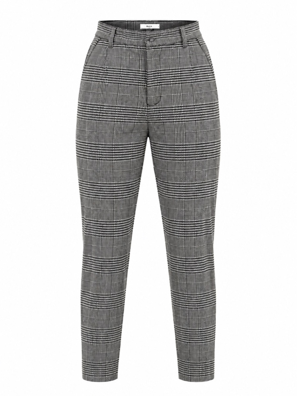 RVCA Women's Checkered High-Waisted Pants Black Size 27 Casual
#028